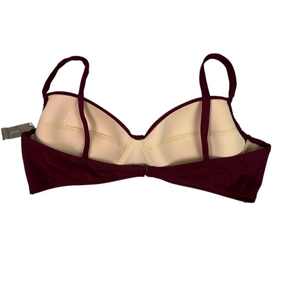 J. Crew XL Red Currant French Ruched Bikini Top NEW - Picture 4 of 7